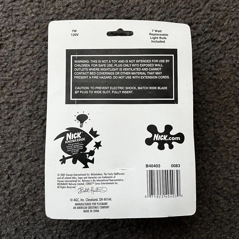 2005 Nickelodeon The Fairly OddParents Night Light & Switch Plate Cover - Picture 3 of 5